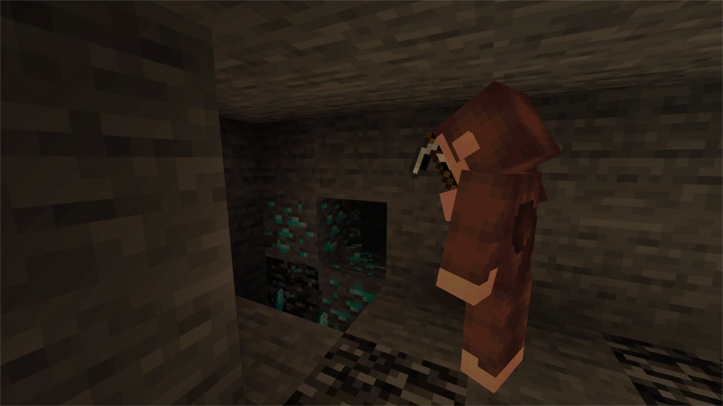 Found diamonds in Minecraft