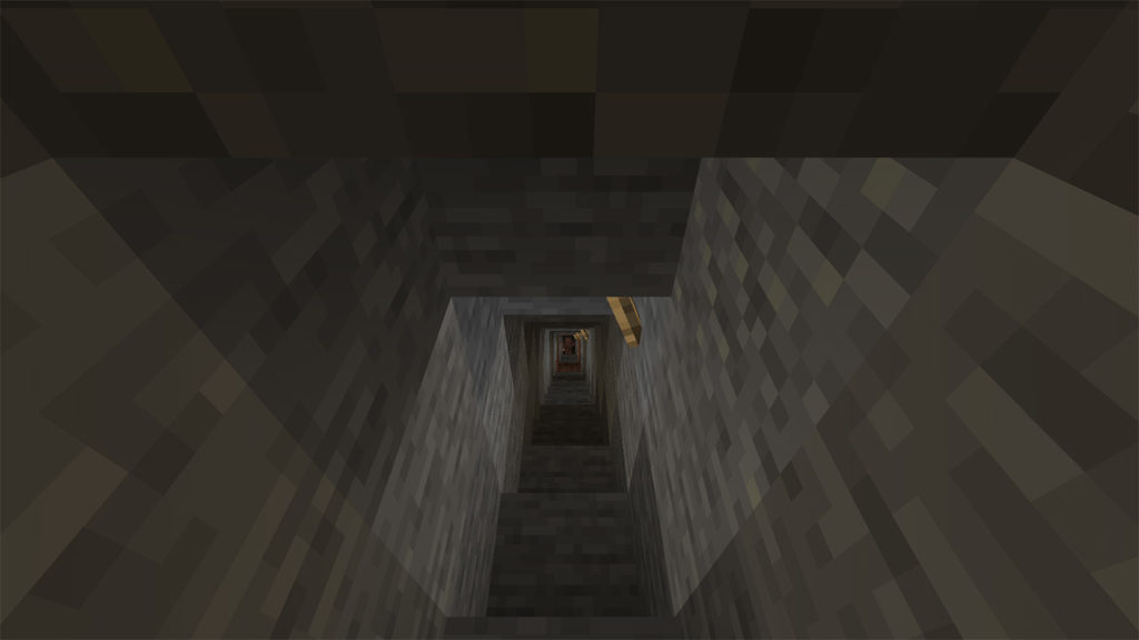 Staircase down to the bottom in Minecraft